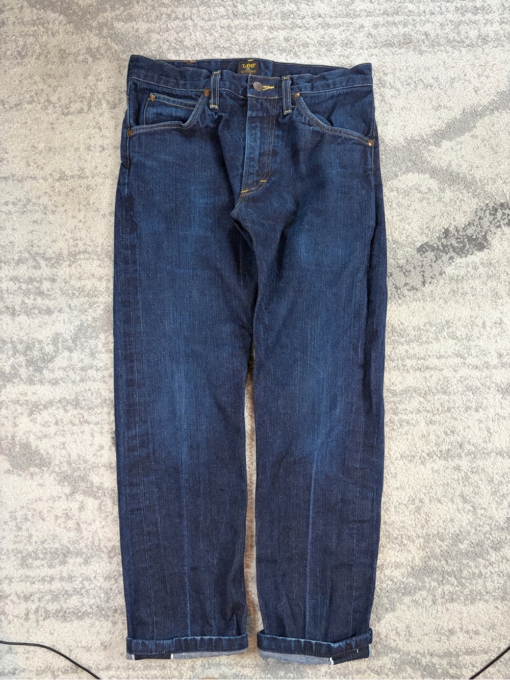 Lee 101 Premium Japanese Selvedge Denim Jeans Dark Wash Men’s ~32x29